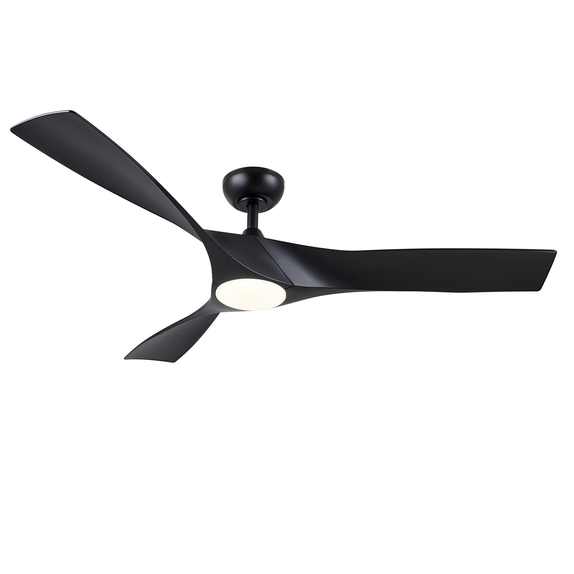 52'' Black Modern Ceiling Fan with LED Light and Remote