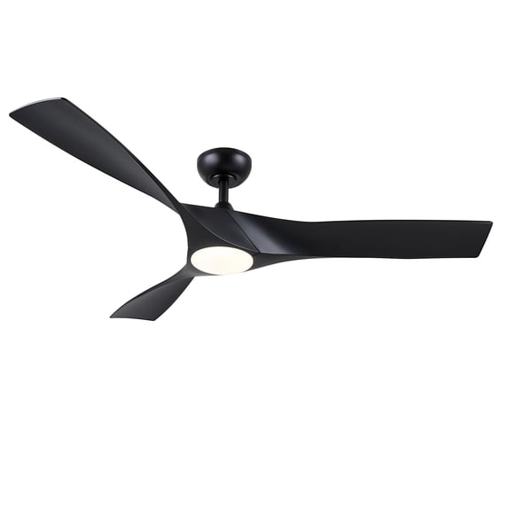 Bestco 52 inch Propeller Ceiling Fan with Light Remote Control 6 Fan Speeds Black
