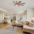 thumbnail image 1 of Bestco 60" Ceiling Fan with Light and Remote 6 Speeds Reversible Airflow Bronze, 1 of 18