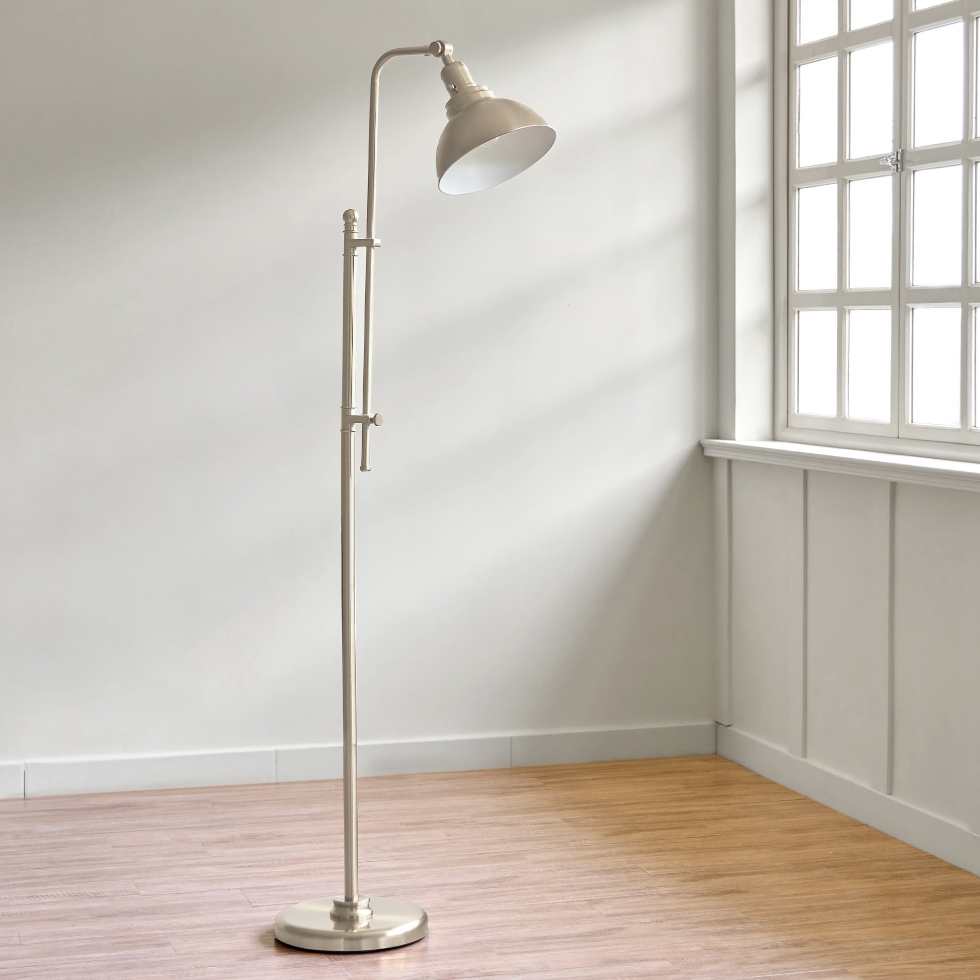 Bestco 65" Vintage Metal Floor Lamp Adjustable Standing Lamp for Living Room Nickel