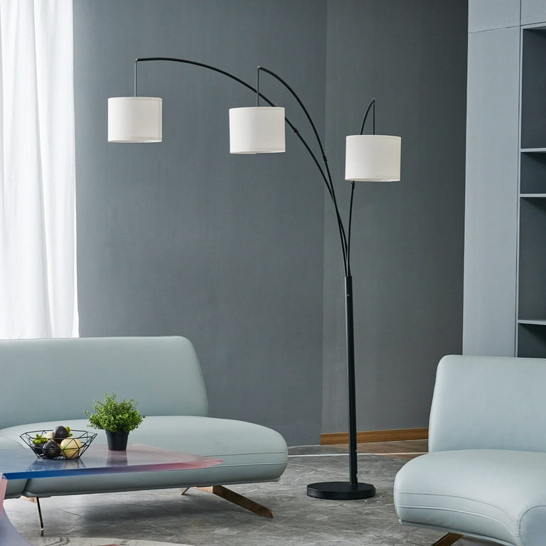 Bestco 83in Modern Floor Lamp Tree Arc Standing Lamp in Matte Black Color Made of Metal Size 82.7 in