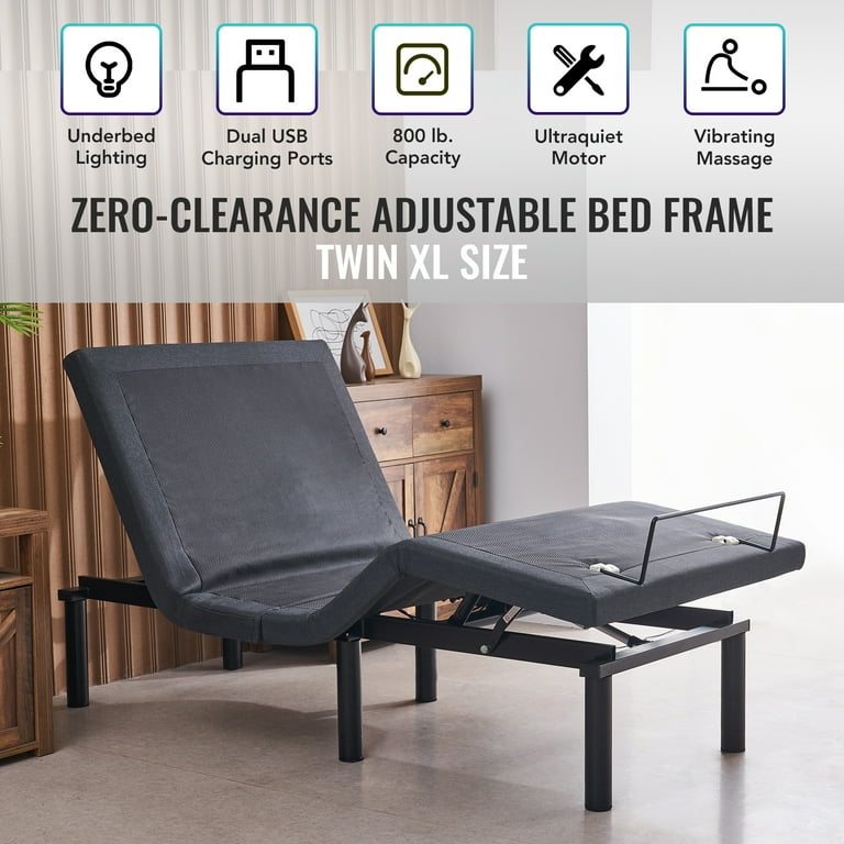 Bestco Adjustable Bed Base with Wireless Remote, Electric Incline, Massage,  USB - Walmart.com