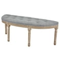 thumbnail image 1 of Bestco Bedroom Ottoman Bench for Entryway Dining Room 49" Half Moon Vanity Seat Gray, 1 of 9