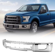 Bestco Chrome Front Bumper For 2015-2017 Ford F-150 F150 with Fog Light Holes FO1002422