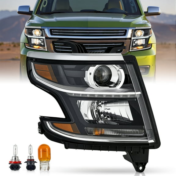 Bestco Headlights for 2015-2020 Chevy Tahoe Suburban Replacement Projector Black Right