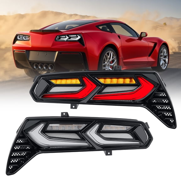 Bestco LED Tail Lights for 2014-2019 Chevy Corvette C7 Sequential Signal Left & Right