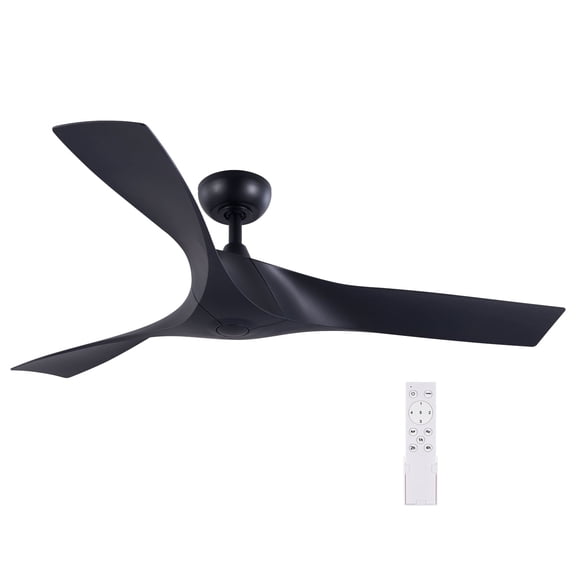 Bestco Low Profile Ceiling Fan 52" Modern Fan with Remote Control Timer 6 Speeds Black