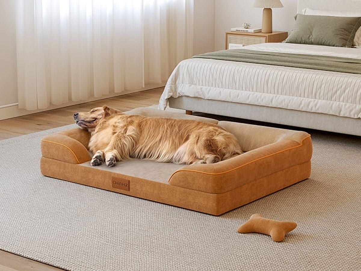 Bestco Orthopedic Dog Bed 36" Waterproof Dog Sofa Bed with Removable Washable Cover Brown