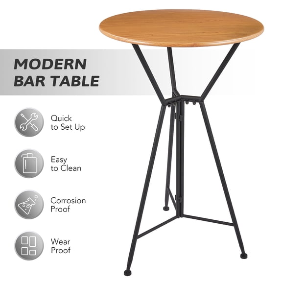 Bestco Pub Table for Home Kitchen Patio Decor Counter Height Bistro Dining Table in Oak