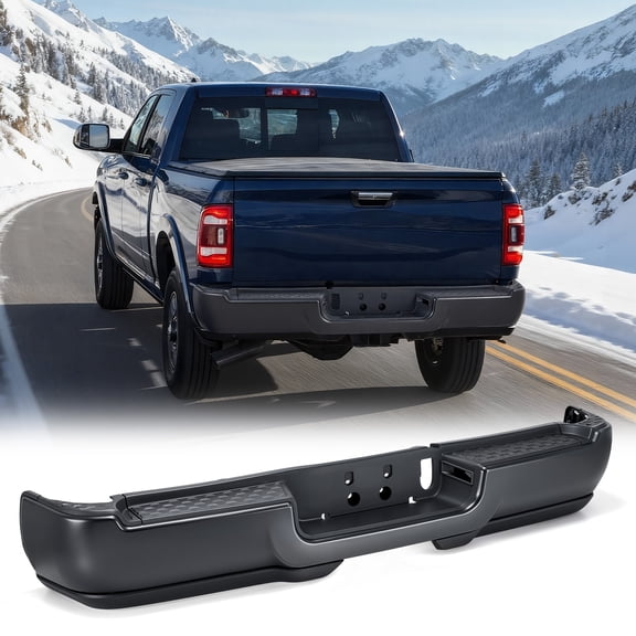 Bestco Rear Step Bumper Assembly 2019-2024 Dodge RAM 2500 3500 Heavy-Duty Bumper Steel Black