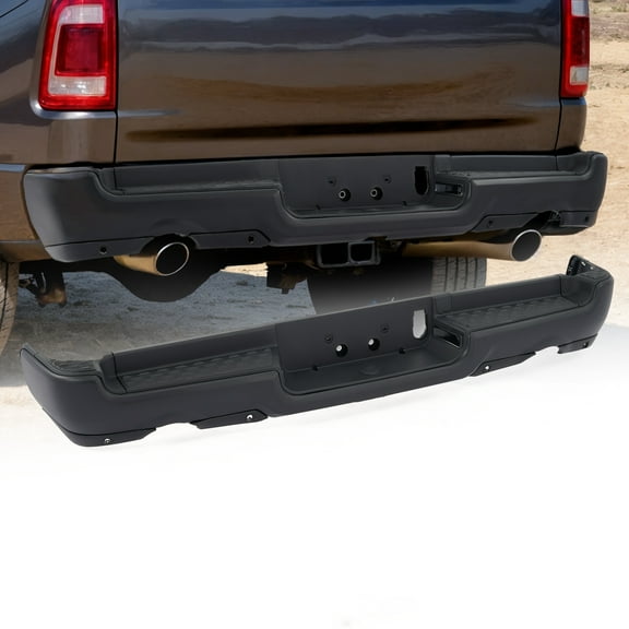 Bestco Rear Step Bumper Assembly For 2019-2024 RAM 1500 w/Park Holes & Dual Exhaust Black