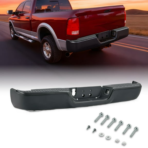 Bestco Rear Step Bumper For 2009-2018 Dodge Ram 1500 w/o Sensor Holes w/o Dual Exhaust Black