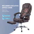 thumbnail image 1 of Bestco Reclining Home Office Desk Chair with Footrest Massage Adjustable Height Brown, 1 of 12