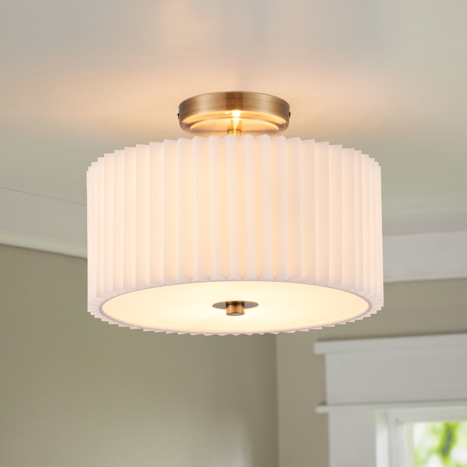 Bestco Semi Flush Mount Ceiling Light 2 Bulb Modern Light Fixture for Bedroom Kitchen