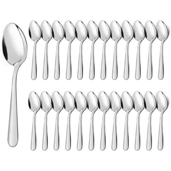 Bestdin 24 Pieces Dinner Spoons,6.7" Food Grade Stainless Steel Spoons Silverware, Mirror Polished Table Spoon Use for Home Kitchen Restaurant, Kitchen Essential Dinner Spoons, Dishwasher Safe