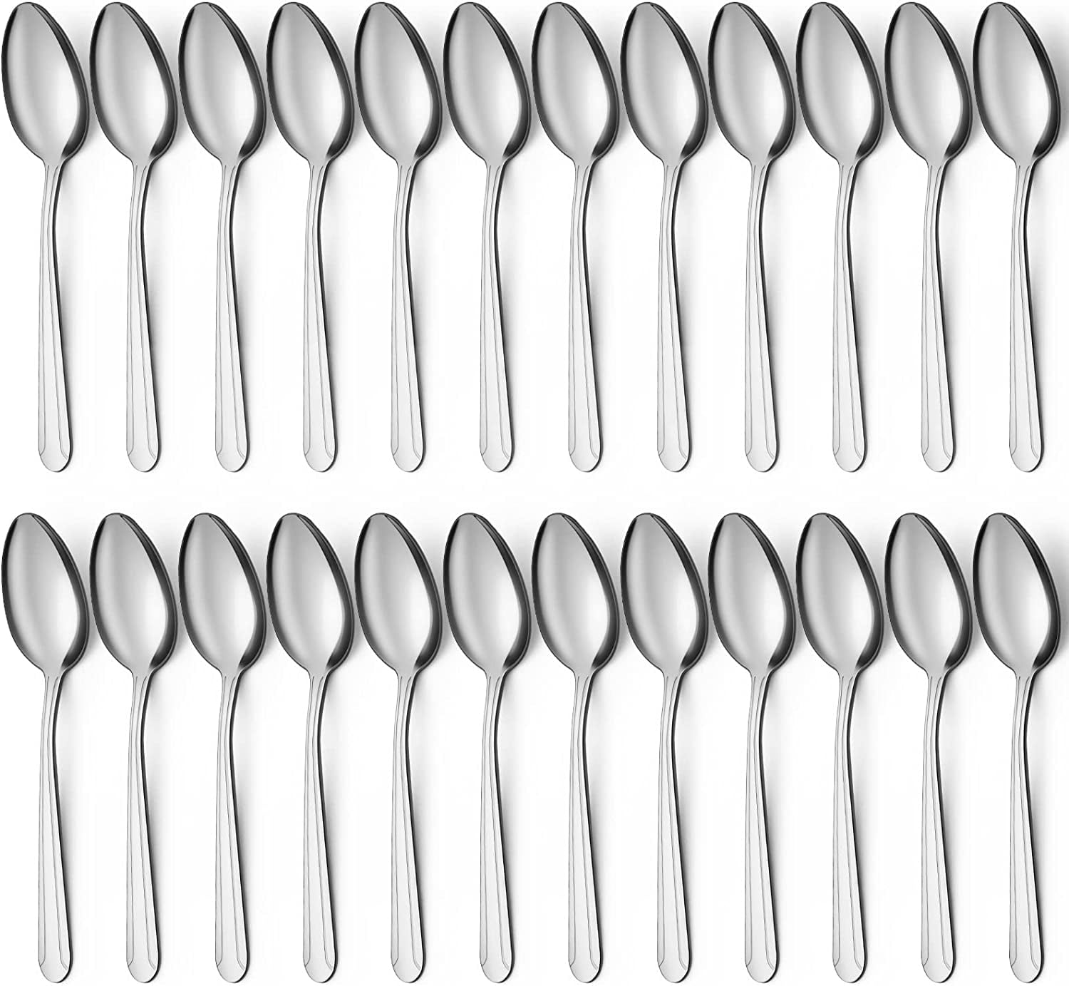 Bestdin 24 Pieces Dinner Spoons Set, 8" Stainless Steel Pattern Design