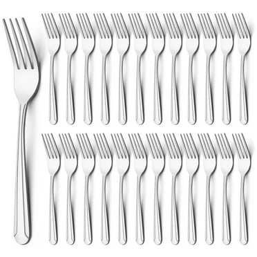 Bestdin 24 Pieces Forks Set, 8.2" Stainless Steel Dinner Forks Silverware, Pattern Design Mirror Polished Table Forks, Dishwasher Safe, Flatware Forks Use for Home, Kitchen or Restaurant