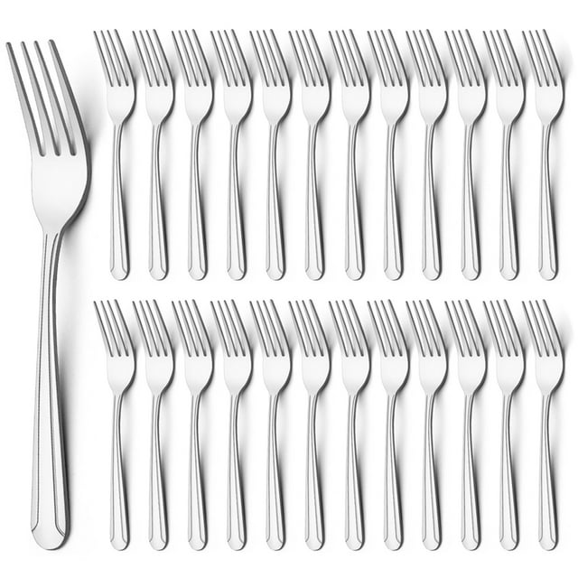 Bestdin 24 Pieces Forks Set, 8.2" Stainless Steel Dinner Forks Silverware, Pattern Design Mirror Polished Table Forks, Dishwasher Safe, Flatware Forks Use for Home, Kitchen or Restaurant