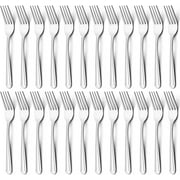 Bestdin 24 Pieces Forks Set, 8.2" Stainless Steel Dinner Forks Silverware, Pattern Design Mirror Polished Table Forks, Dishwasher Safe, Flatware Forks Use for Home, Kitchen or Restaurant