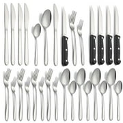 Bestdin 24 Pieces Silverware Set, Flatware Sets with Steak Knives Service for 4, Premium Stainless Steel Mirror Polished Cutlery Utensil Set, Durable Home Kitchen Eating Tableware Set,Dishwasher Safe