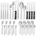 thumbnail image 1 of Bestdin 24 Pieces Silverware Set with Steak Knives, Flatware Sets Service for 4, Stainless Steel Cutlery Sets Mirror Polished, Tableware Sets for Home Kitchen Restaurant Hotel, Dishwasher Safe, 1 of 6