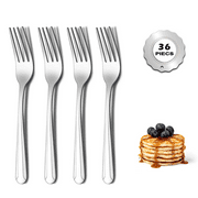 Bestdin 36 Pieces Cake Forks Set, 5.9" Small Stainless Steel Forks, Texture Design Square Handle Dessert Forks for Home, Restaurant, Outdoor Festival, High-Gloss Polished & Dishwasher Safe
