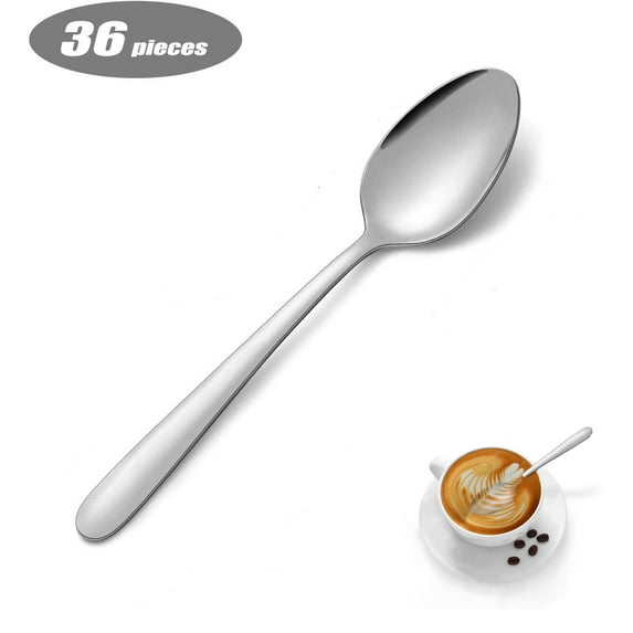 Bestdin 36 Pieces Spoons Set, 5.9" Espresso Spoons for Tea, Coffee, Cake, Dessert & Salad, Dishwasher Safe, Mirror Polished Dinner Spoons, Cutlery Starter Spoons for Home Kitchen & Restaurant
