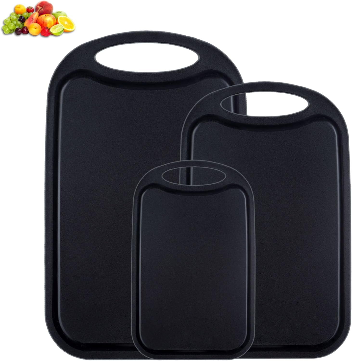 Bestdin Cutting Boards Set, 3 Pieces BPA Free Chopping Board, Plastic