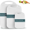 thumbnail image 1 of Bestdin Cutting Boards Set, 3 Pieces BPA Free Chopping Board, Plastic Cutting Board with Easy Grip Handle, Non-porous Meat Cutting Board, Dishwasher Safe, White, 1 of 6