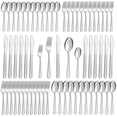 thumbnail image 1 of Bestdin Silverware Set for 12, 60 Pieces Stainless Steel Flatware Set, Include Fork Knife Spoon Set, Mirror Polished, Dishwasher Safe,Texture Design Tableware Cutlery Set for Home Kitchen Restaurant, 1 of 8