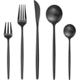 thumbnail image 1 of Bestdin Silverware Set, 20-Piece Stainless Steel Flatware set, Tableware Cutlery Set Service for 4, Utensils for Kitchens, Dishwasher Safe, Black, 1 of 8
