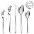 thumbnail image 1 of Bestdin Silverware Set, 60 Pieces Stainless Steel Flatware Set for 12, Include Fork Knife Spoon Set, Mirror Polished, Dishwasher Safe, Cutlery Set for Home Kitchen Restaurant, 1 of 8