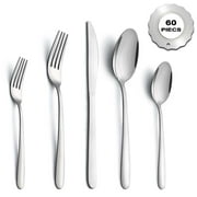 Bestdin Silverware Set, 60 Pieces Stainless Steel Flatware Set for 12, Include Fork Knife Spoon Set, Mirror Polished, Dishwasher Safe, Cutlery Set for Home Kitchen Restaurant