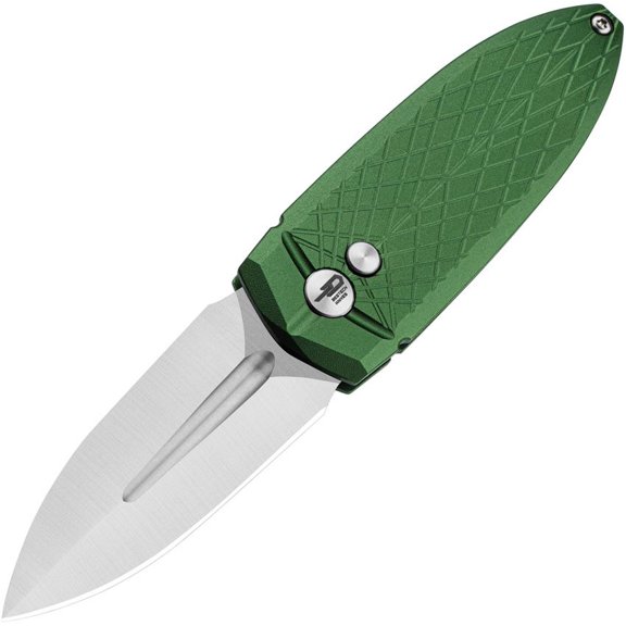 Bestech Knives Ququ Button Lock Al Green 14C28N aluminum