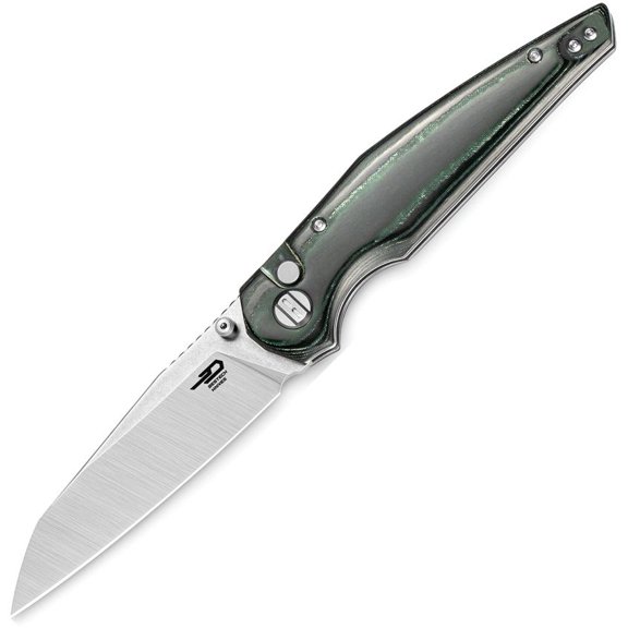 Bestech Knives Snakebird Button Lock Green 14C28N micarta