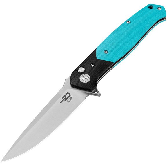 Bestech Knives Swordfish Button Lock Blue 14C28N G10