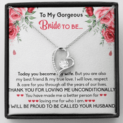 Bestfor Bride to be from Groom - Pendant With Message Card, White Forever Love Necklace