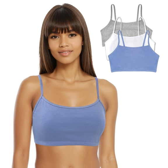 Bestform 5009036 Tank Style Spaghetti Strap Cotton Pullover Sports Bra - 3 Pack