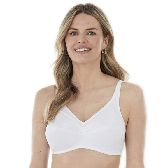 Bestform 5006233 Floral Trim Wireless Cotton Bra with Lightly-Lined Cups