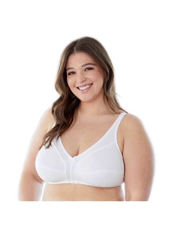 Women's Bestform 5006825 Unlined Wireless Cotton Bra with Seamed Cups (White 42C)