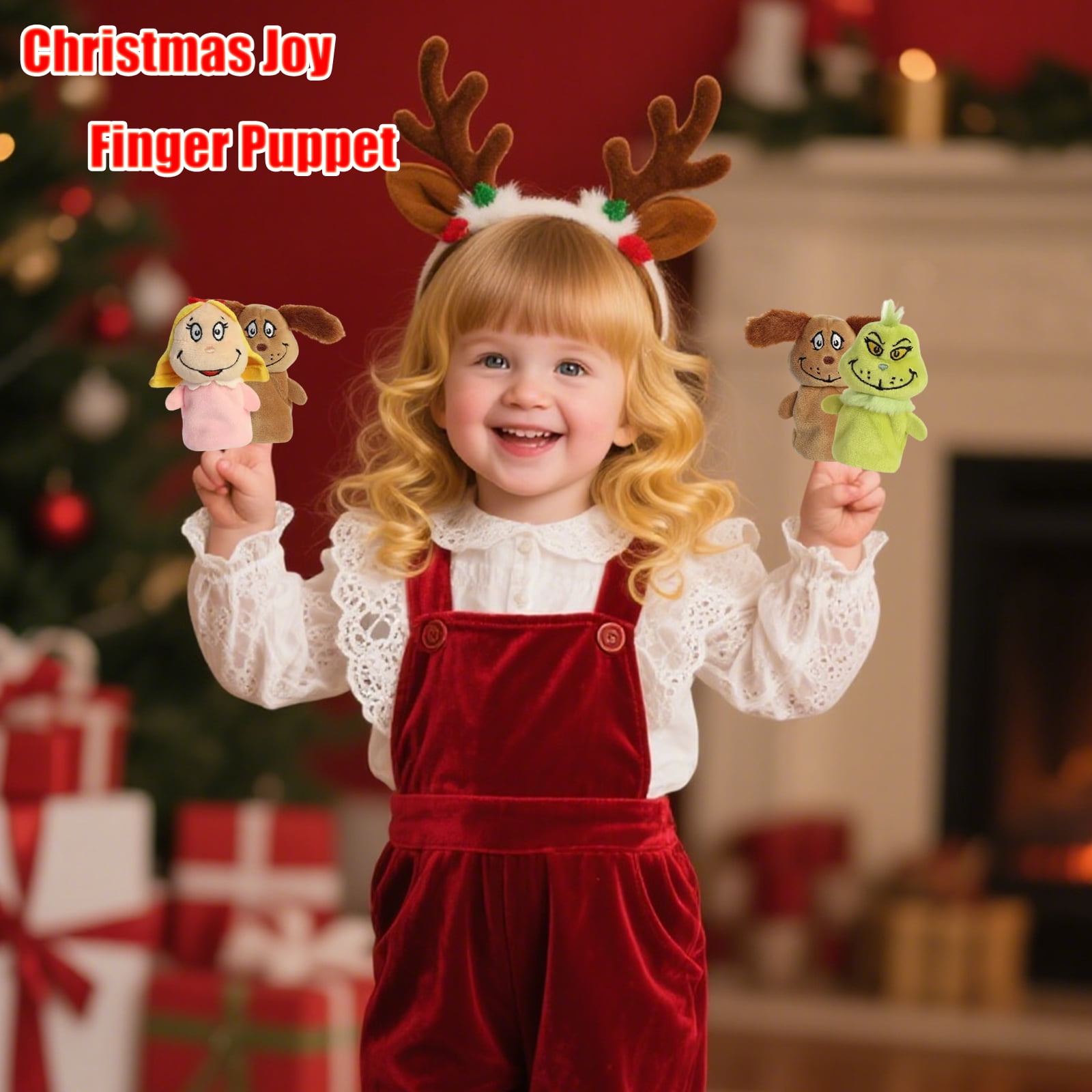 Besthm 3 PCS G-rinch Finger Puppet Set Stuffed Animal, Fun Puppet Show ...