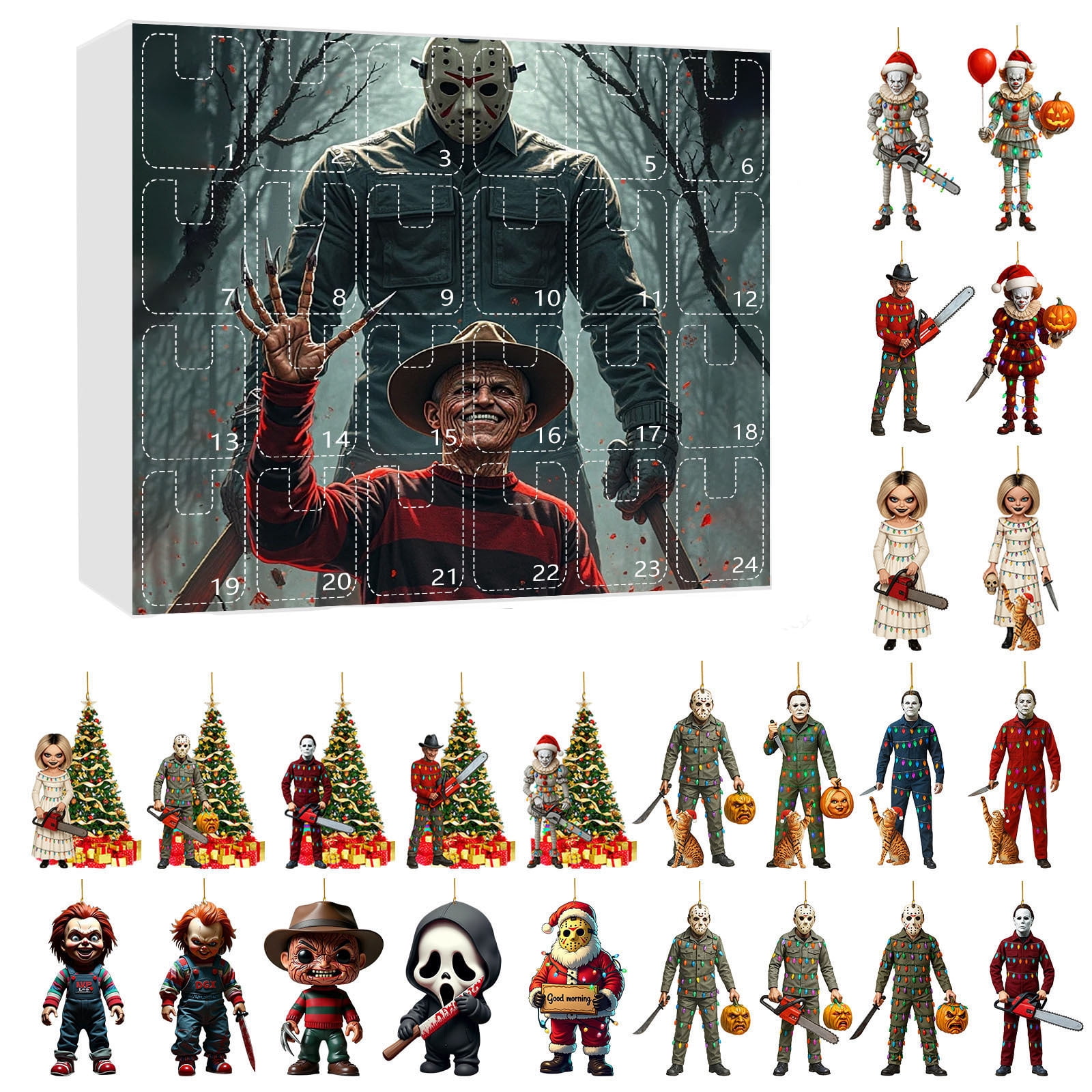 Besthm Christmas Advent Calendar 2025, Christmas Horror Movie Figures ...