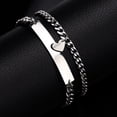 thumbnail image 1 of Couple Bracelets Titanium Steel Heart Matching Bracelet Korean Electroplated Love Anniversary Jewelry Gift for Couples, 1 of 5