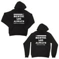 thumbnail image 1 of Bestie Always Matching Hoodies Black Pullover Hooded Sweatshirts, 1 of 2