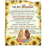 to My Bestie Blanket for Women Ultra Soft Flannel Throw Blanket for Sister Girls BFF for Sofa Bed Friendship Gift for Friends Birthday Anniversary 50 x 60 Inch