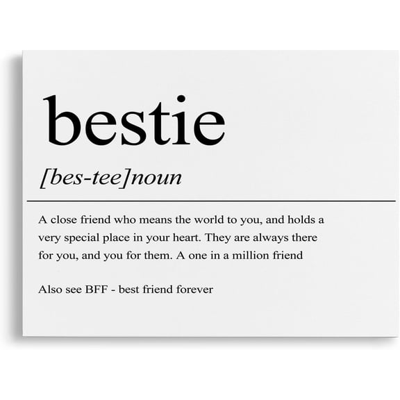 Bestie Canvas Wall Art,Bestie BFF Gifts for Women Teen Girls,Gifts for Best Friends,Best Friend Birthday Gifts,Friendship Gifts for Women Friends,Framed 14x11 Inch