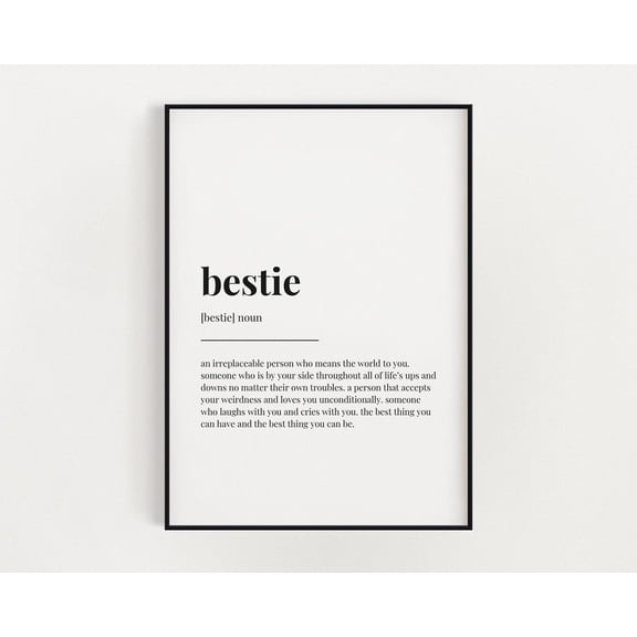 Bestie Definition Print, Wall Art Print, Bestie Print, Definition Print, Quote Print Home Decor #2881, Unframed Poster Size 12x18