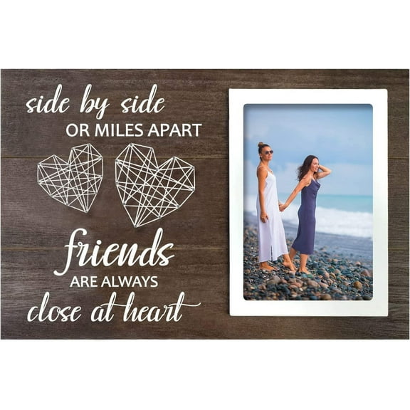 Bestie Friend Picture Frame Good Friends for Life Photo Frame Gifts for Your Best Friend Trip Photo Frame - Friends are Always Close at Heart - 4x6inch Photo diy Heart