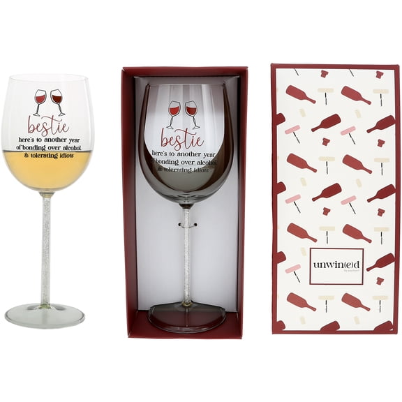 Pavilion Gift Company - Bestie - Gift Boxed 17 oz Wine Glass