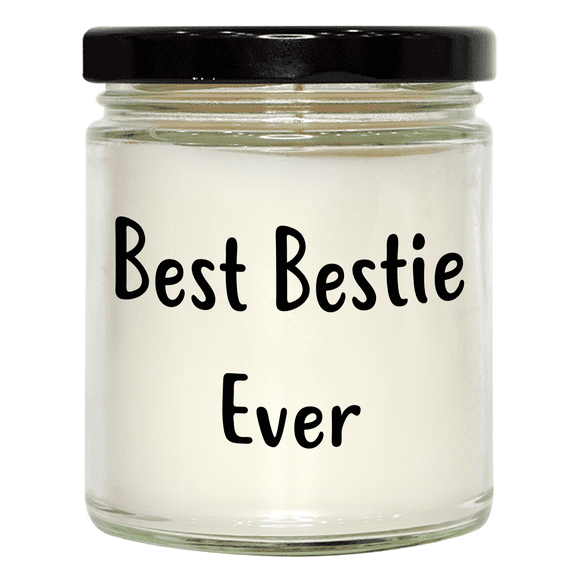 Bestie Gifts: Best Bestie Ever Vanilla Soy Candle for Mom Daughter's Day, Unique 9oz Hand-Poured Soy Wax Candles for Best Friends, Funny Inspirational Quote